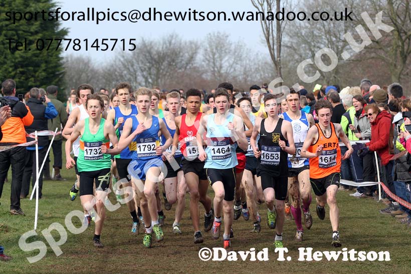 Leaders in the under-15 boys Inter Counties Cross Country, Cofton Park, Birmingham. Photo: David T. Hewitson/Sports for All Pics